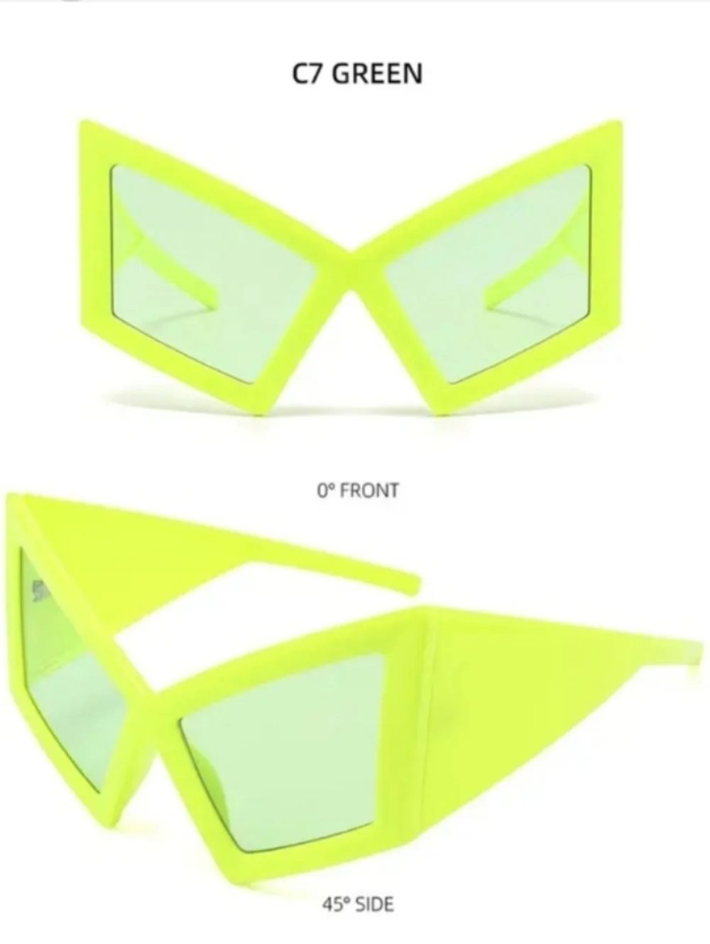 Bold Lime Green Geometric Sunglasses - Women Accessories